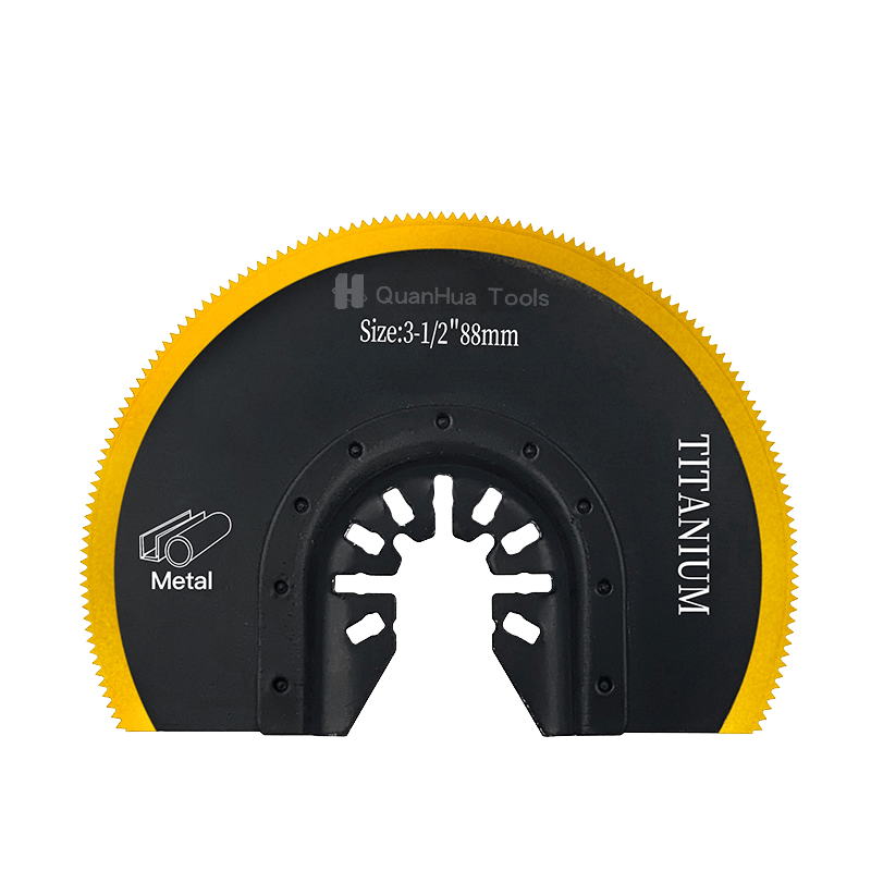 88mm 티타늄 도금 바이메탈 반원형 목재 절단 톱날 QH-1007HK-DT-2